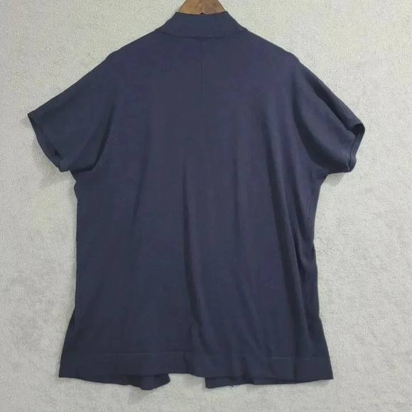 Chico's Navy Blue Open Front Cardigan Sweater Size 2/L 23PT - Picture 2 of 5